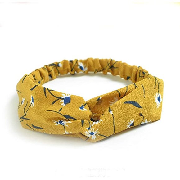 3 Boho Headbands Vintage Flower Printed  Criss Cross Elastic Head Wrap - Picture 6 of 10